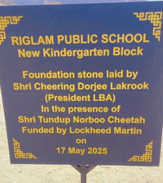 Foundation Stone Laying Ceremony at Riglam School on 17th May 2025